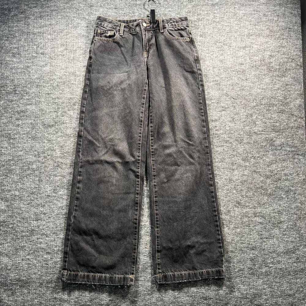 PacSun Casey Low Rise Baggy Jeans Washed Black Wide Leg Denim Size 24 5548